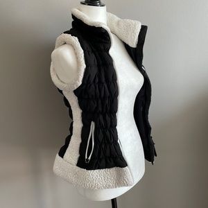Black Shearling Puffer Vest Size Small Calvin Klein